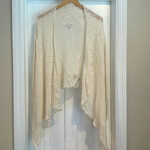 Banana republic crochet cream colored open cardigan size M